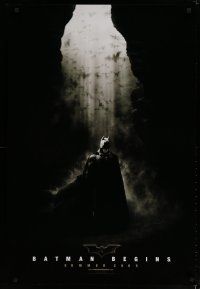4k231 BATMAN BEGINS Summer 2005 teaser DS 1sh '05 great image of Christian Bale in the batcave!
