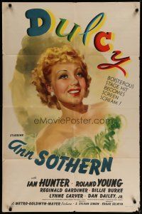 4k032 DULCY 1sh '40 best sexy artwork of smiling Ann Sothern, screwball comedy!