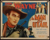 4k314 MAN FROM UTAH 1/2sh '34 different close up of young cowboy John Wayne with his gun!