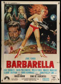 4k125 BARBARELLA Italian 1p '68 sexiest sci-fi art of Jane Fonda by Antonio Mos, Roger Vadim!