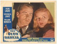 4k097 BLUE DAHLIA LC #5 '46 moody super close up of Alan Ladd with gun & sexy Veronica Lake!