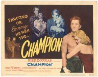 4k092 CHAMPION TC '49 boxer Kirk Douglas with sexy Marilyn Maxwell, boxing classic!
