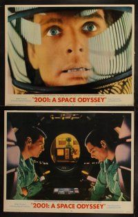 4k069 2001: A SPACE ODYSSEY 8 LCs '68 Stanley Kubrick sci-fi classic, Gary Lockwood, Keir Dullea!