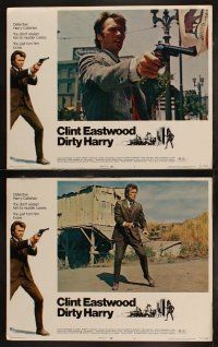 4k076 DIRTY HARRY 8 LCs '71 great images of Clint Eastwood, Don Siegel crime classic!