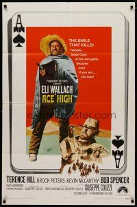 4m017 ACE HIGH int'l 1sh '69 Eli Wallach, Terence Hill, spaghetti western, ace of spades design!