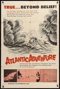 4m063 ATLANTIC ADVENTURE 1sh '61 88 days on raft trip across the ocean!