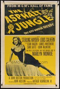 4p005 ASPHALT JUNGLE linen 1sh R54 full-length Marilyn Monroe, John Huston classic film noir!