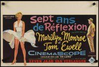 4p080 SEVEN YEAR ITCH Belgian '55 Billy Wilder, sexy art of Marilyn Monroe's skirt blowing, Ewell!