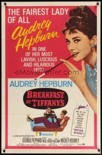 4p338 BREAKFAST AT TIFFANY'S 1sh R65 luscious Audrey Hepburn is the Fairest Lady of all!