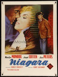 4p011 NIAGARA linen Italian commercial poster '80s different art of sexy Marilyn Monroe by Maro!