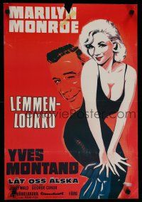 4p071 LET'S MAKE LOVE Finnish '60 great different art super sexy Marilyn Monroe & Yves Montand!