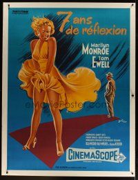 4p007 SEVEN YEAR ITCH linen French 1p R70s best Boris Grinsson art of Marilyn Monroe's skirt blowing