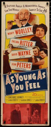 4p047 AS YOUNG AS YOU FEEL insert '51 young sexy Marilyn Monroe, Monty Woolley, Thelma Ritter!