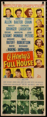 4p053 O HENRY'S FULL HOUSE insert '52 young Marilyn Monroe, Fred Allen, Anne Baxter, Jeanne Crain!