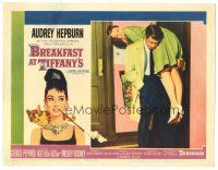 4p442 BREAKFAST AT TIFFANY'S LC #1 '61 George Peppard carries Audrey Hepburn over his shoulder!