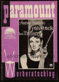 4p570 BREAKFAST AT TIFFANY'S German pressbook '62 different images & art of sexy Audrey Hepburn!