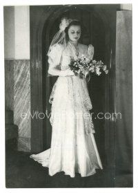 4p535 AUDREY HEPBURN Dutch 5x7.25 news photo '46 full-length super young portrait in bridal gown!