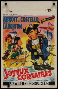 4r245 ABBOTT & COSTELLO MEET CAPTAIN KIDD Belgian '53 art of pirates Bud & Lou, Charles Laughton!