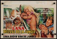 4r283 LANA QUEEN OF THE AMAZONS Belgian '65 cool art sexy near-naked Catherine Schell w/bow!