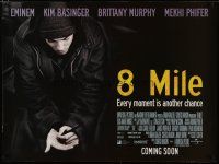 4r694 8 MILE advance DS British quad '02 close up of Eminem, Curtis Hanson, Detroit, rap music!