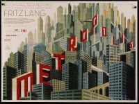 4r769 METROPOLIS DS British quad R10 Fritz Lang classic, art of city by Bilinsky!