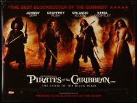 4r783 PIRATES OF THE CARIBBEAN DS British quad '03 Johnny Depp & cast, Curse of the Black Pearl!