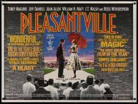 4r784 PLEASANTVILLE British quad '98 Tobey Maguire, Reese Witherspoon, cool poster design!