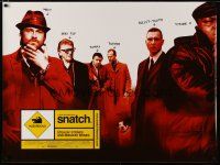4r802 SNATCH DS British quad '00 cool image of Brad Pitt, Jason Statham, Vinnie Jones & cast!