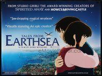 4r824 TALES FROM EARTHSEA DS British quad '06 art of dragon & children, fantasy anime!