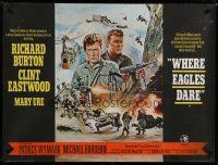 4r840 WHERE EAGLES DARE British quad R1972 Clint Eastwood, Richard Burton, different action art!