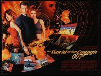 4r845 WORLD IS NOT ENOUGH DS British quad '99 Brosnan as James Bond, Richards, sexy Sophie Marceau!