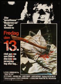 4r359 FRIDAY THE 13th Danish '80 great Joann art, slasher horror classic, 24 hours of terror!