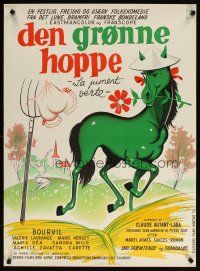 4r361 GREEN MARE Danish '60 La Jument verte, cool Lundvald artwork of horse!