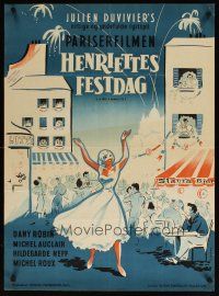 4r364 HOLIDAY FOR HENRIETTA Danish '53 Julien Duvivier's brilliant comedy satire with Dany Robin!
