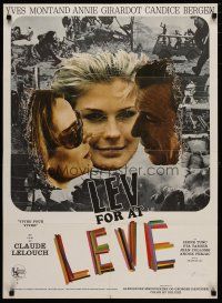 4r376 LIVE FOR LIFE Danish '68 Claude Lelouch, Yves Montand, Candice Bergen, Annie Girardot