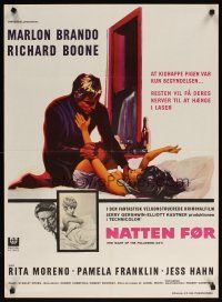 4r387 NIGHT OF THE FOLLOWING DAY Danish '69 Marlon Brando, Richard Boone & Rita Moreno!