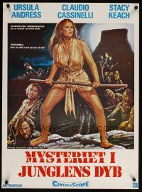4r407 SLAVE OF THE CANNIBAL GOD Danish '78 artwork of super sexy Ursula Andress in danger!