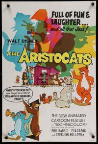 4r683 ARISTOCATS English double crown '71 Walt Disney feline jazz musical cartoon, colorful image!