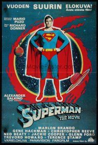 4r185 SUPERMAN Finnish '78 full-length image of comic book hero Christopher Reeve!