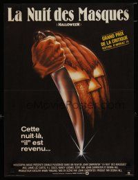 4r649 HALLOWEEN French 15x21 '79 John Carpenter classic, great Bob Gleason jack-o-lantern art!