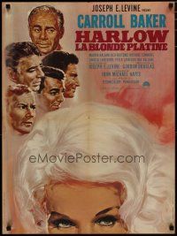 4r586 HARLOW French 23x32 '65 Landi art of Carroll Baker in the title role!