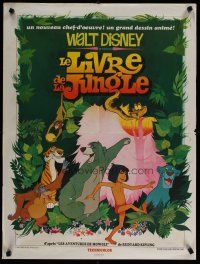 4r593 JUNGLE BOOK French 23x32 '68 Walt Disney cartoon classic, great image of Mowgli & friends!