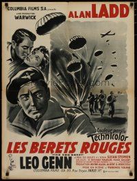 4r604 PARATROOPER French 23x32 '54 Alan Ladd, English Red Beret, a thousand thrills a second!