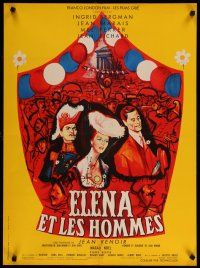 4r605 PARIS DOES STRANGE THINGS French 23x32 '57 Jean Renoir's Elena et les hommes, Ingrid Bergman