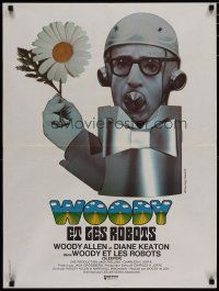 4r614 SLEEPER French 23x32 '74 wacky Bourduge art of Woody Allen as robot!