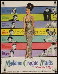 4r679 WHAT A WAY TO GO French 15x21 '64 sexy full-length Shirley MacLaine, Paul Newman, Mitchum!