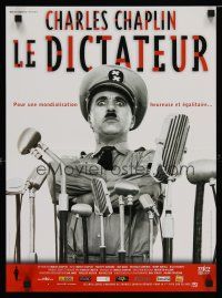 4r646 GREAT DICTATOR French 15x21 R02 Charlie Chaplin as Hitler-like dictator Hynkel w/microphones