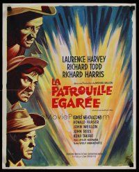 4r655 JUNGLE FIGHTERS French 15x21 '60 different Grinsson art of Laurence Harvey, Todd & Harris!