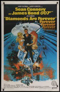 4r009 DIAMONDS ARE FOREVER Indian '71 art of Sean Connery as James Bond by Robert McGinnis!
