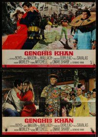 4r200 GENGHIS KHAN set of 4 English Italian photobustas '65 Omar Sharif as Prince of Conquerors!